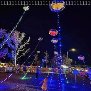 Flying Doll Kite Balloon Popular Floating Bubble Ball with LED Light String Night Light Kite Street Stall Inflation Balloon