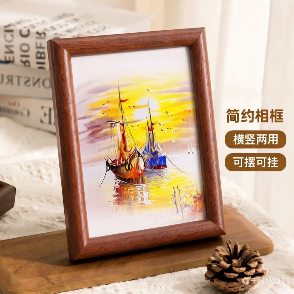 Wooden Photo Frame Stand 6/7/8 Inch A4 Creative Arc Photo Wall Frame Simple Modern Home Decor Wholesale