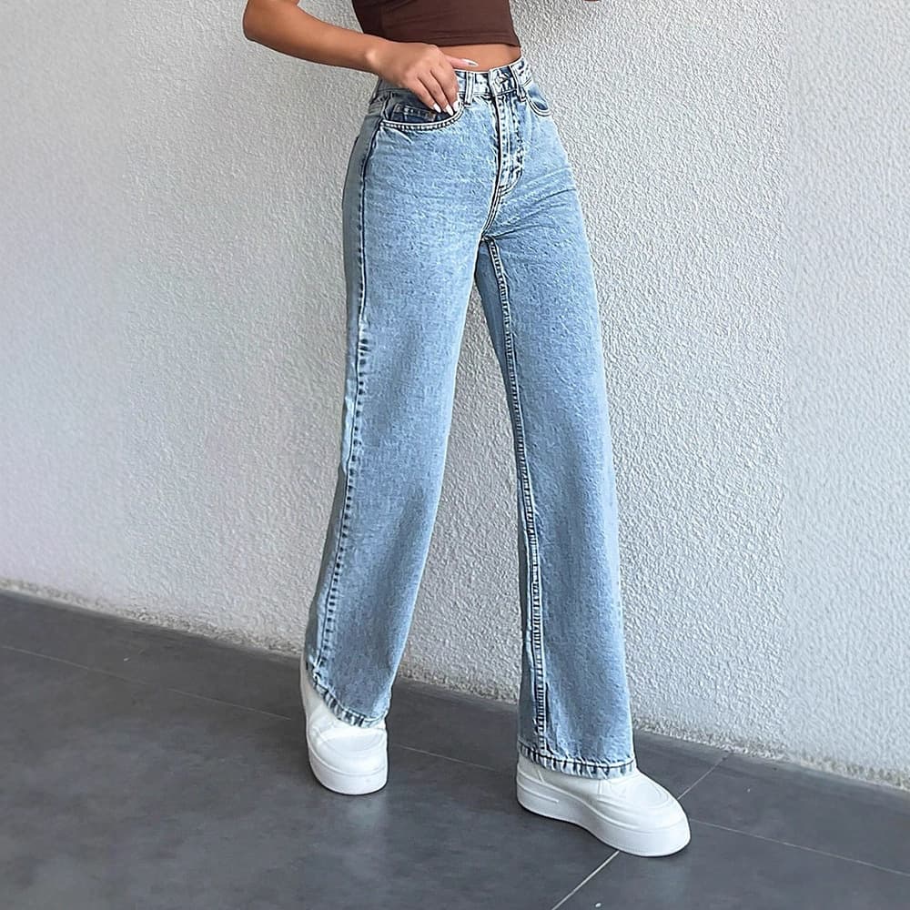 Cross-border Southeast Asia and Europe America Hot Selling Retro Jeans for Women Summer Loose Slimming High Street Fashion Versatile Straight Leg Pants