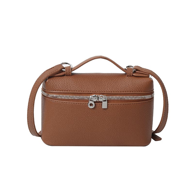Fashionable Lychee Pattern Handbag for Women 2026 New Style Simple Box Bag Niche High-End Versatile Crossbody Bag