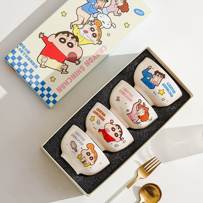 Crayon Shin-chan ceramic tableware gift box set rice eating bowl birthday gift housewarming gift manufacturer batch round
