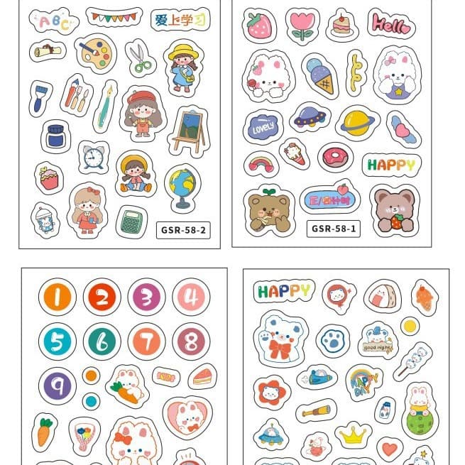 Timer Sticker Cartoon Craft Kids Creative Sticker Nail Sticker Cute Small Sticker Walking Stick Sticker