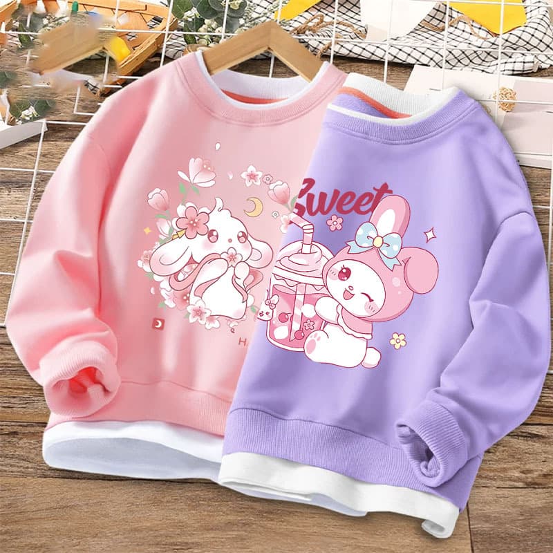 Girls' Autumn Stylish Two-Piece Hoodie 2026 New Style, Kids' Cute Fall Layering Top, Lightweight