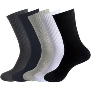 In Stock Cross-Border Men's Socks Autumn/Winter High Elastic Calf Socks 3/6 Pairs Sports Socks Large Size Solid Color Mid-Calf Socks