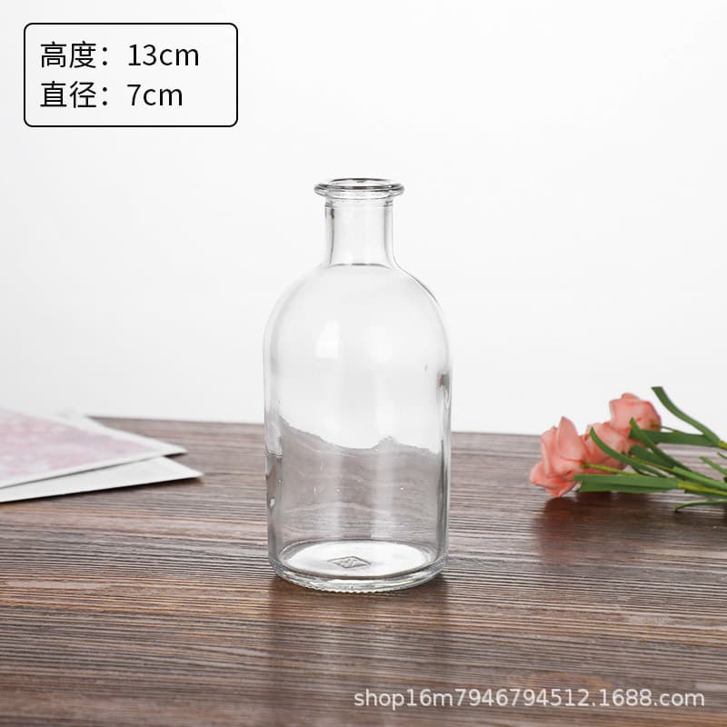 Export-style Mini Glass Vase, Desktop Transparent Glass Mini Flower Vase, Ins-style High-end Decorative Piece