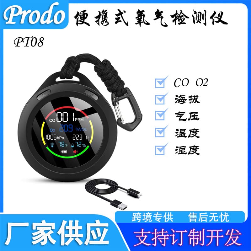 Cross-Border Hot Seller Air Detection Portable Oxygen Carbon Monoxide Detector, Outdoor Camping Multi-Gas Alarm