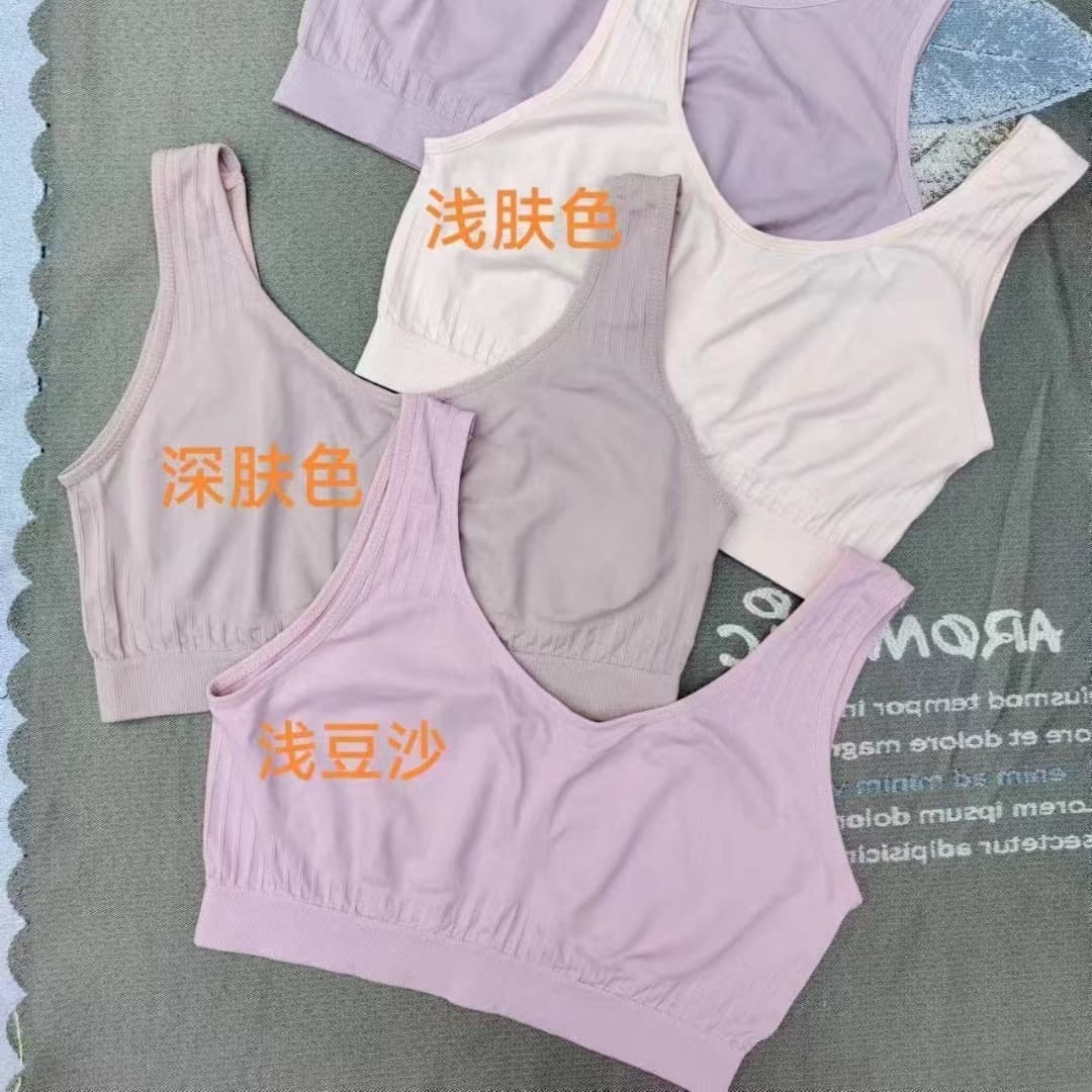 Women's bra, mother's underwear bra, summer ice silk thin breathable large size elastic sponge-free sports vest style