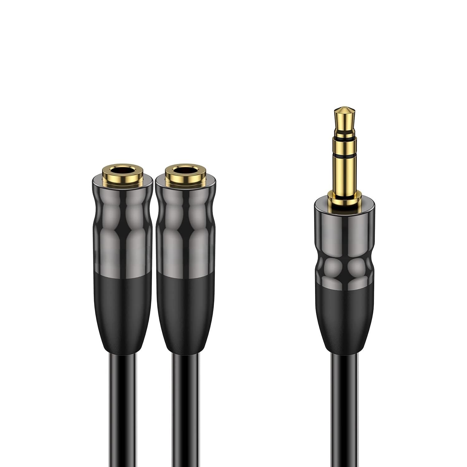 Audio Cable Headphone Splitter 3.5mm Male to Dual 3.5mm Female Extension Cable Couple 3.5mm Male to 3.5mm Dual Single Female