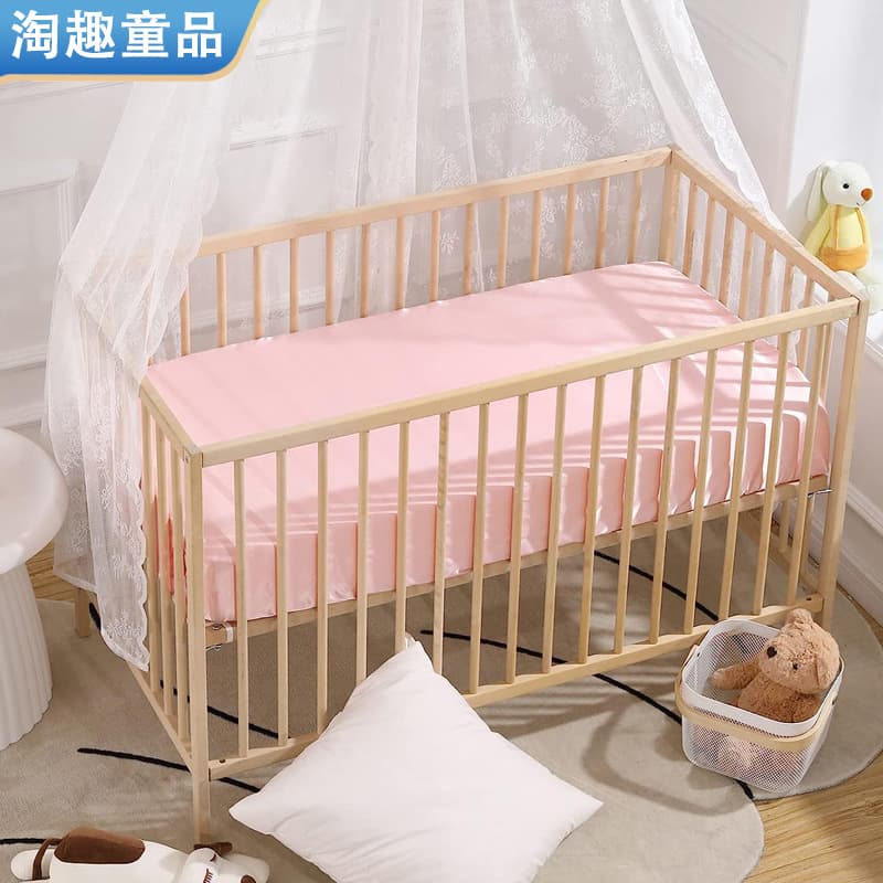 Baby Crib Sheet Satin Faux Silk Smooth Silk Bed Cover Cross-Border Export Multiple Colors and Sizes