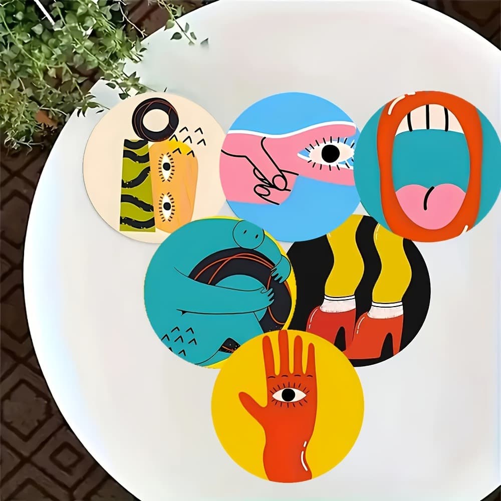 New Amazon Funny Novelty Coaster Set of 6, Heat-Resistant and Waterproof, Funny Gift for Friends
