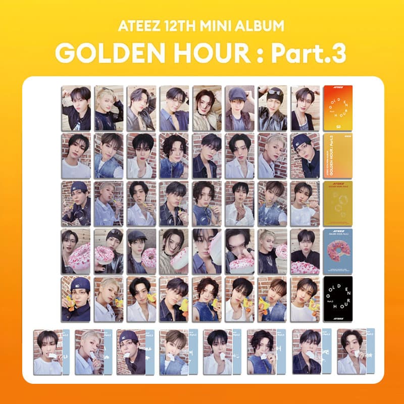 ATEEZ "GOLDEN HOUR: Part.3" album card, postcard, random card, bonus card