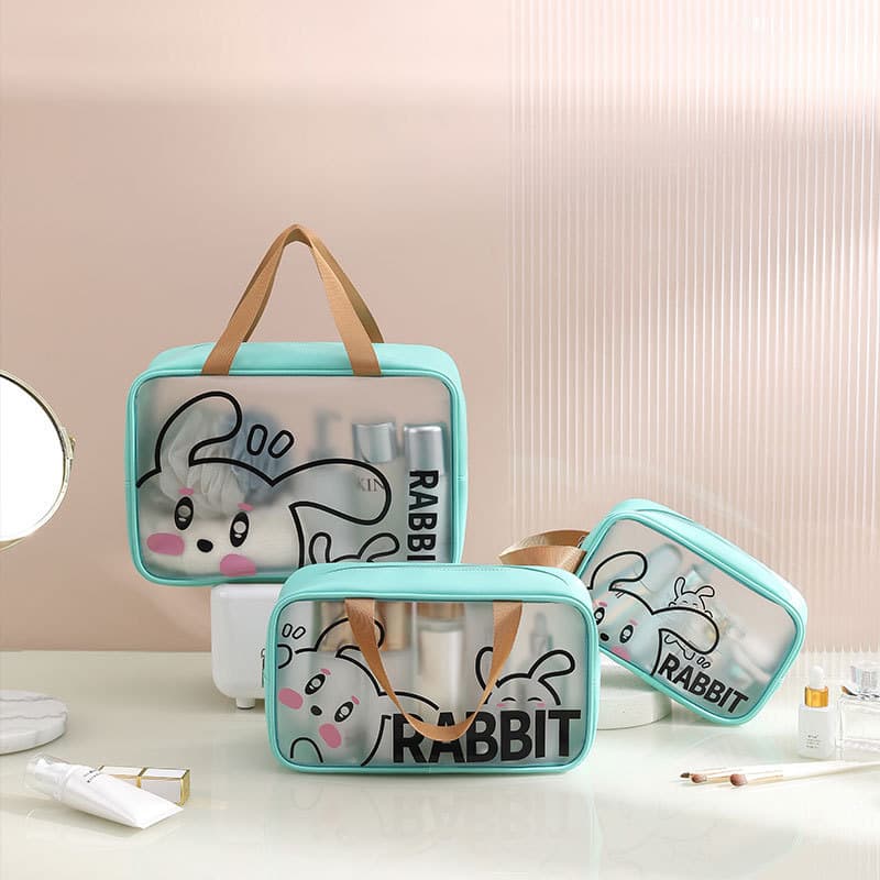 New PVC cosmetic bag large capacity thickened 3-piece storage bag portable travel toiletry bag waterproof storage bag