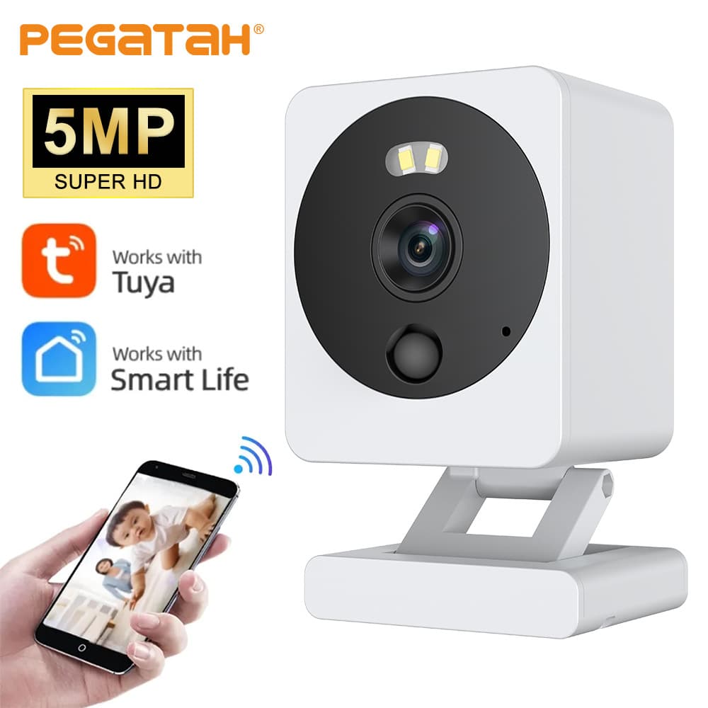 Tuya Smart Home WiFi Camera Pan-Tilt Monitor 4x Zoom 5MP HD Night Vision Tracking Two-Way Audio