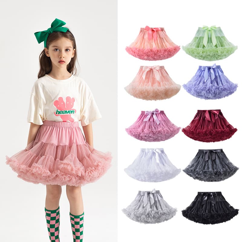 European and American style children's clothing, trending on Instagram, puffy midi skirt for girls, princess skirt, tutu Milan classic style children's mesh skirt.