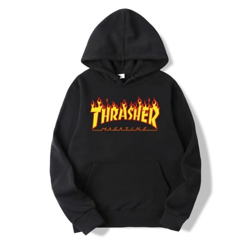 THRASHER Printed Fleece Hoodie for Men and Women, Slim Fit, New Trendy Brand Style