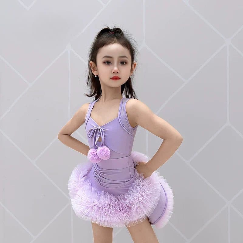 Fibeka Girls Latin Dance Skirt Practice Clothes Children's 2025 New Summer Internet Celebrity High-Quality Performance Clothes