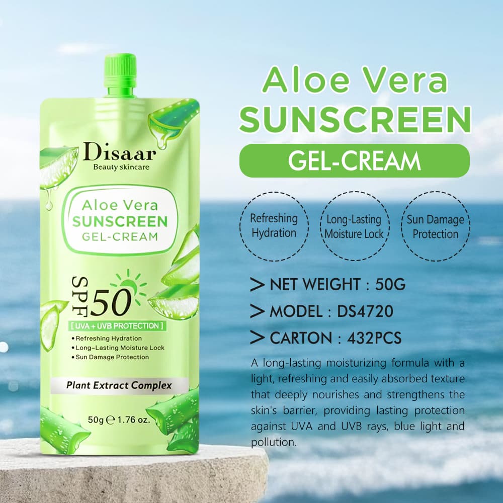 Cross-border Disaar Aloe Vera Protective Gel Cream Moisturizing UV Protection aloe vera sunscreen