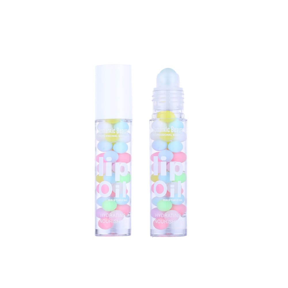 Cross-border Roller Ball Lip Oil Transparent Moisturizing Hydrating Water Light Lip Glaze Lip Care Mirror Plump Lips Hydrating Lip Gloss for Women