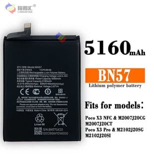 Compatible with Xiaomi POCO X3 NFC/X3 PRO Phone Battery BN57 New Large Capacity 5160mAh Wholesale