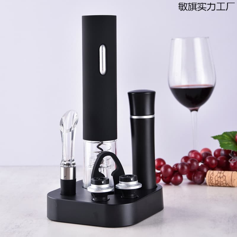 Cross-border Electric Wine Tool Set Storage Tray 5-in-1 Wine Opener with Base Business Gift Corkscrew