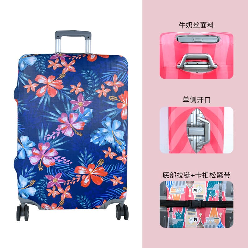 Milk Silk Luggage Cover Travel Suitcase Protector Printed Travel Case Cover Thick Elastic Suitcase Cover Trolley Case