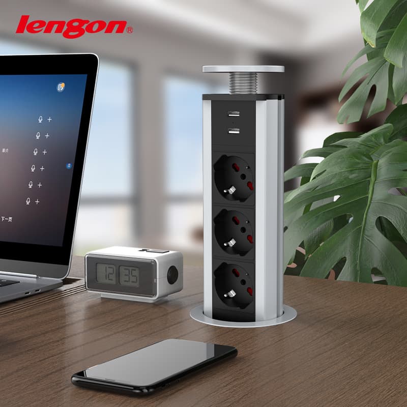 German/Italian Style Italy Desktop Socket Office Desk Multi-function Socket Hidden Furniture Power Strip USB Standing Desk Hole