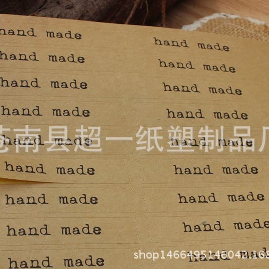 Wholesale (18 stickers) Retro Kraft Paper Handmade Long Strip Zigzag Edge DIY Baking Packaging Seal Stickers