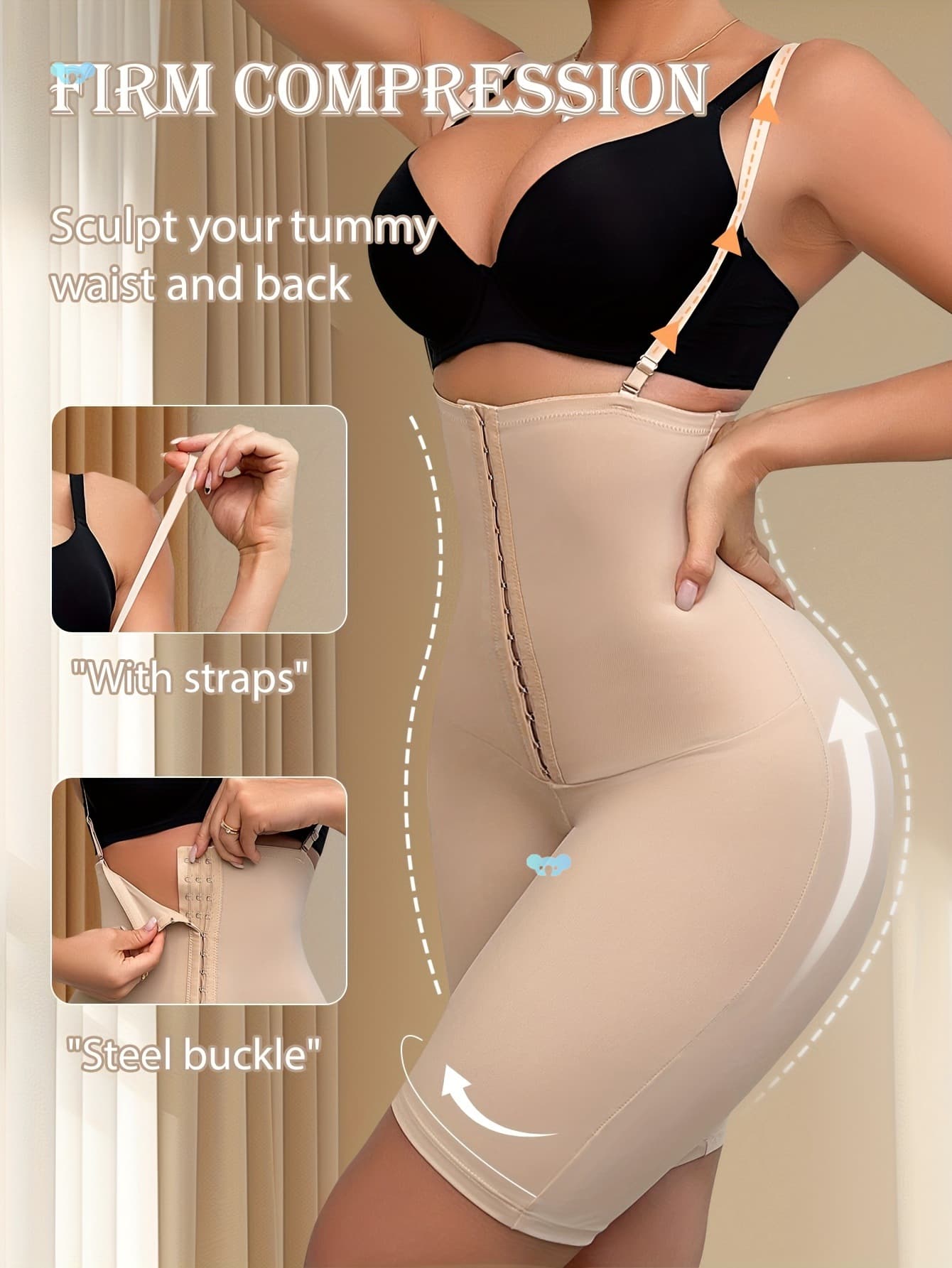 1-Piece High-Waist Tummy Control Yoga & Fitness Shorts for Women