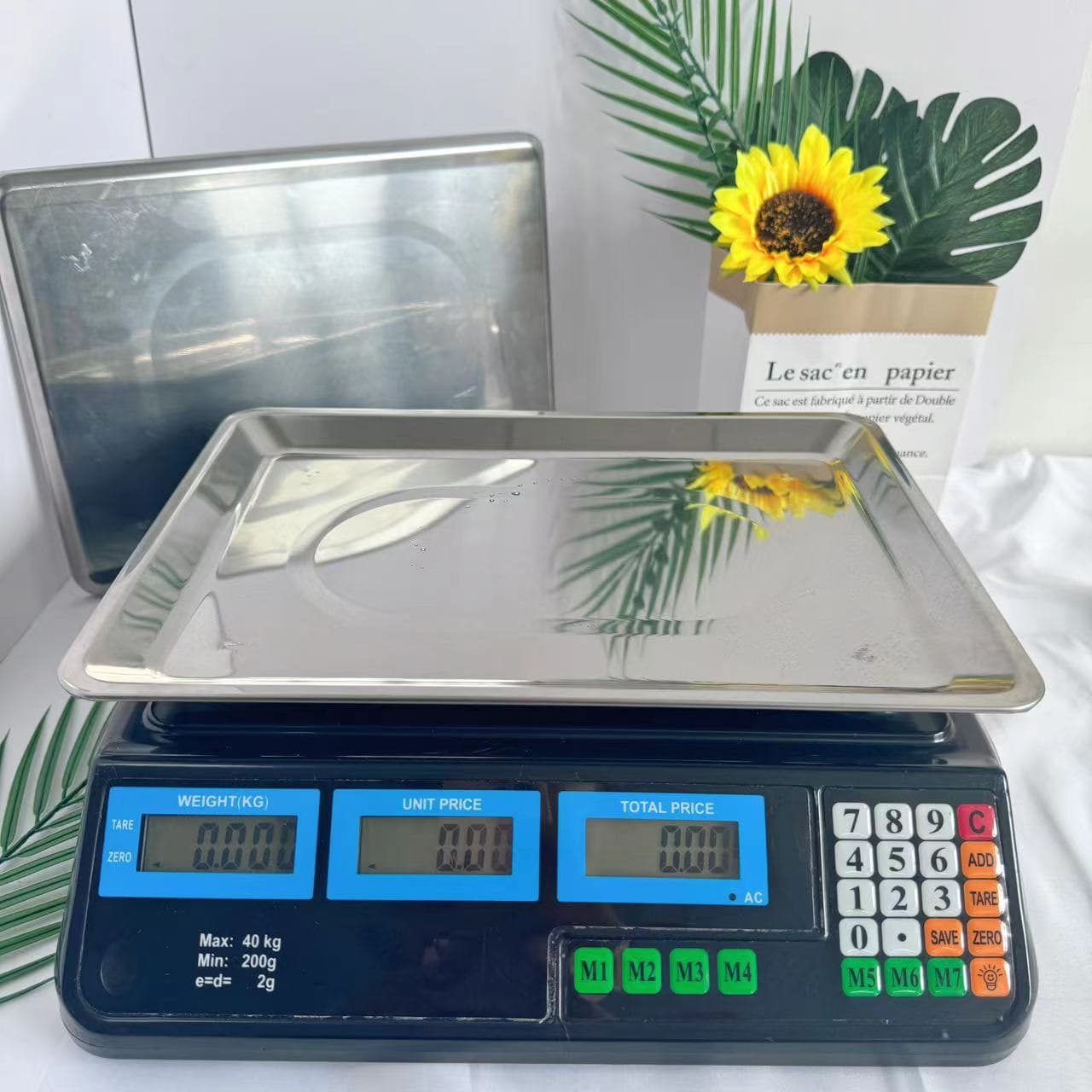 Commercial Pricing Scale for Foreign Trade, Vegetable and Fruit Weighing Scale 40kg, Battery/Electric Dual-Use, Factory Wholesale, Accurate