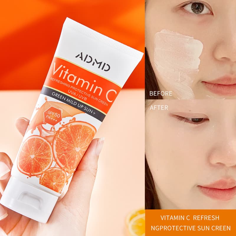 Cross-border Exclusive ADMD Vitamin C Protective Cream Amazon Hot Seller Outdoor Protection Refreshing Film-Forming Non-Sticky