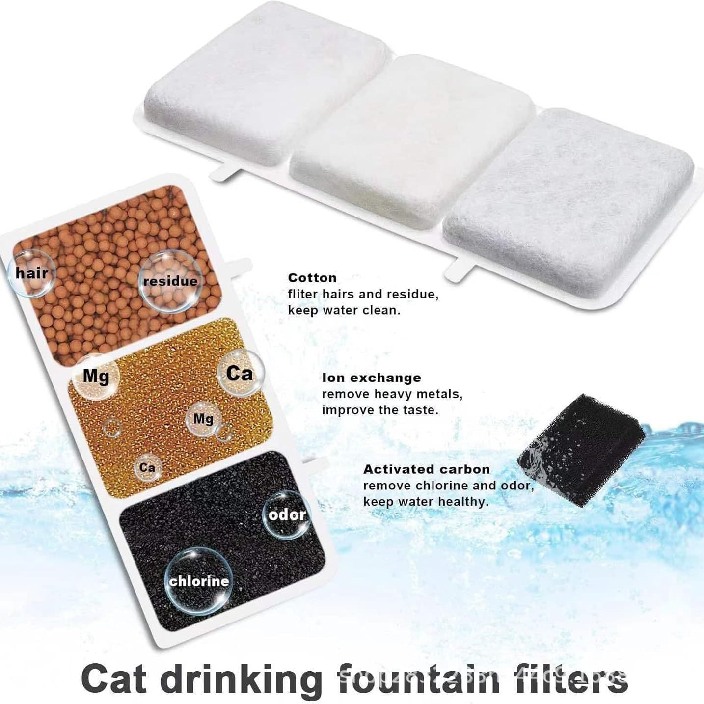 Pet Water Fountain Filter Amazon Best Seller Cat Dog Wireless Cat Fountain Activated Carbon Filter Replacement