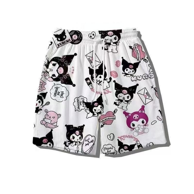 Kuromi Shorts Men's Basketball Shorts Cute Couple Matching Home Shorts Quick-Dry Straight-Leg Casual Wear