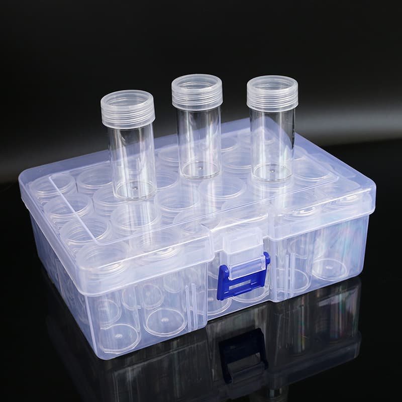 Diamond Painting Round Bottle Bead Storage Box, New Transparent DIY Seed Bead Box Large Bottle Jewelry Organizer Tool