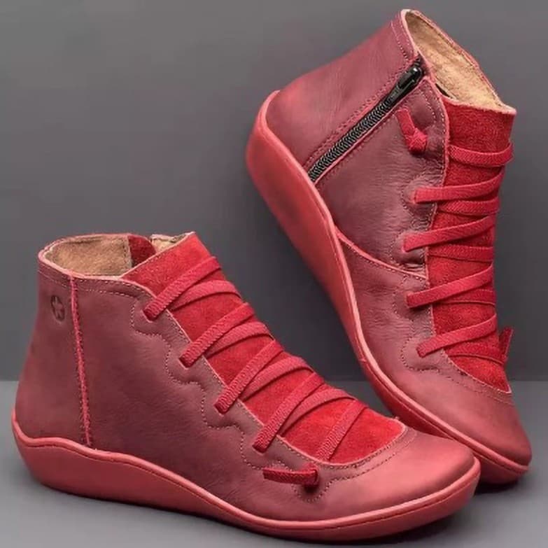 Cross-Border Export Women's Boots High-Top Short Boots Women's Large Size Casual Boots Flats Workwear Women's Boots Side Zipper 43