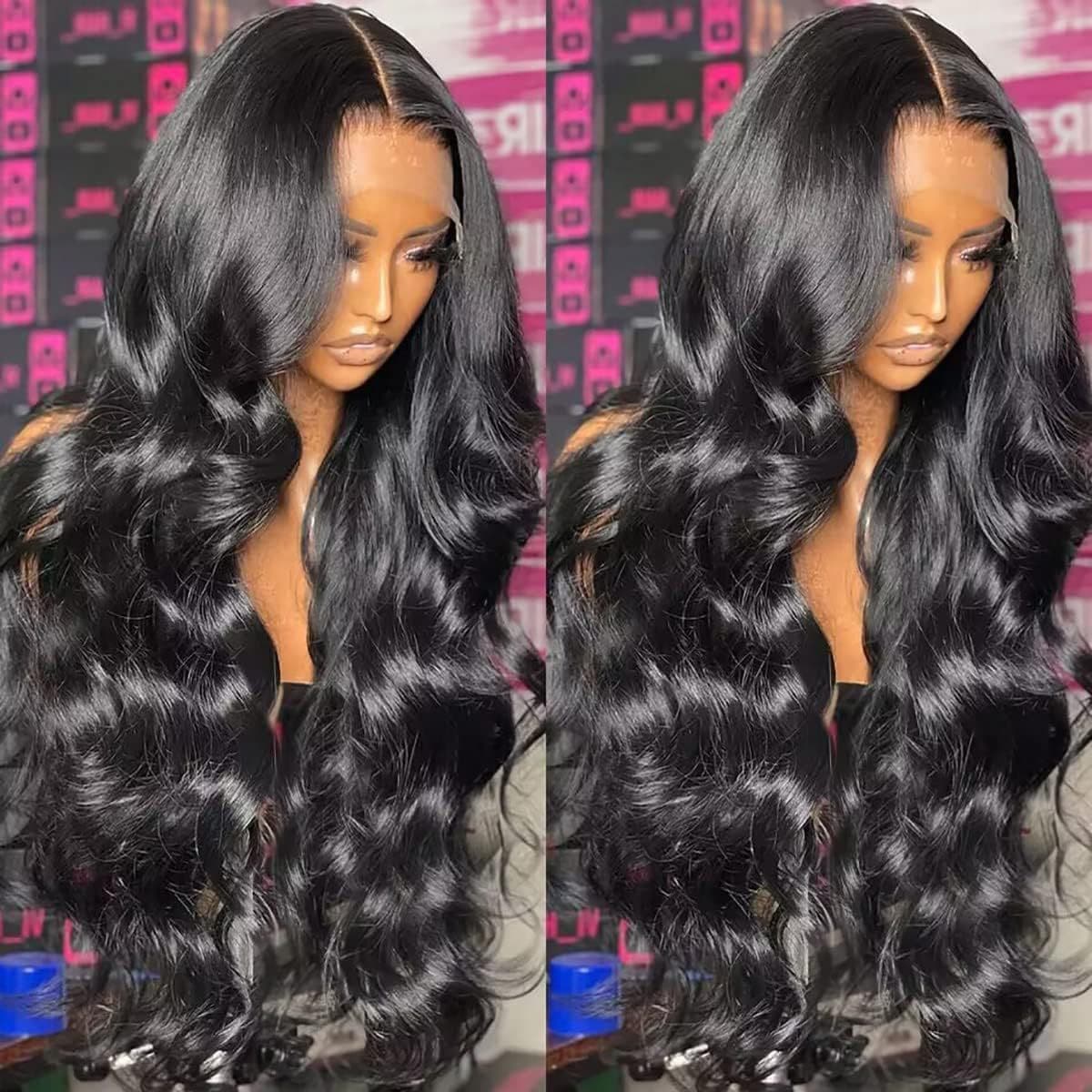 Cross-Border Best-Selling Women's Center-Part Long Wavy Full Wig with Front Lace and Netting, In Stock