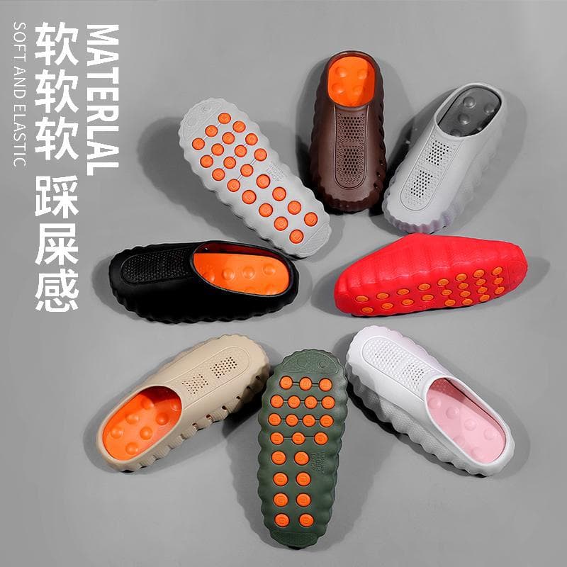Coconut EVA Slippers for Men Summer Outdoor Anti-Slip Cloud-Like Grip Massage Slippers Couple Beach Sandals Cross-Border