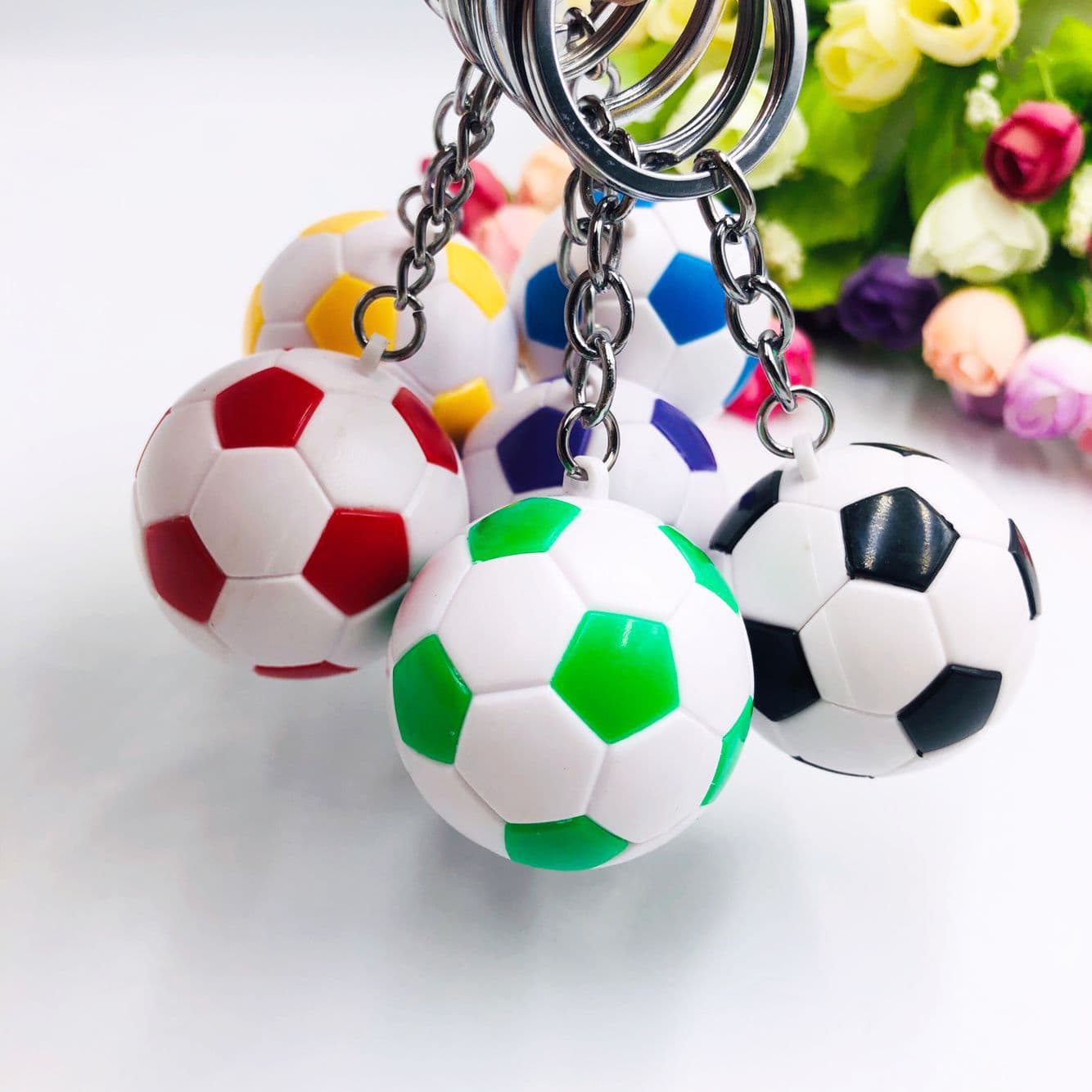 Mini Simulation Soccer Basketball Rugby Keychain Pendant Sports Ornament Fan Gift Cross-Border