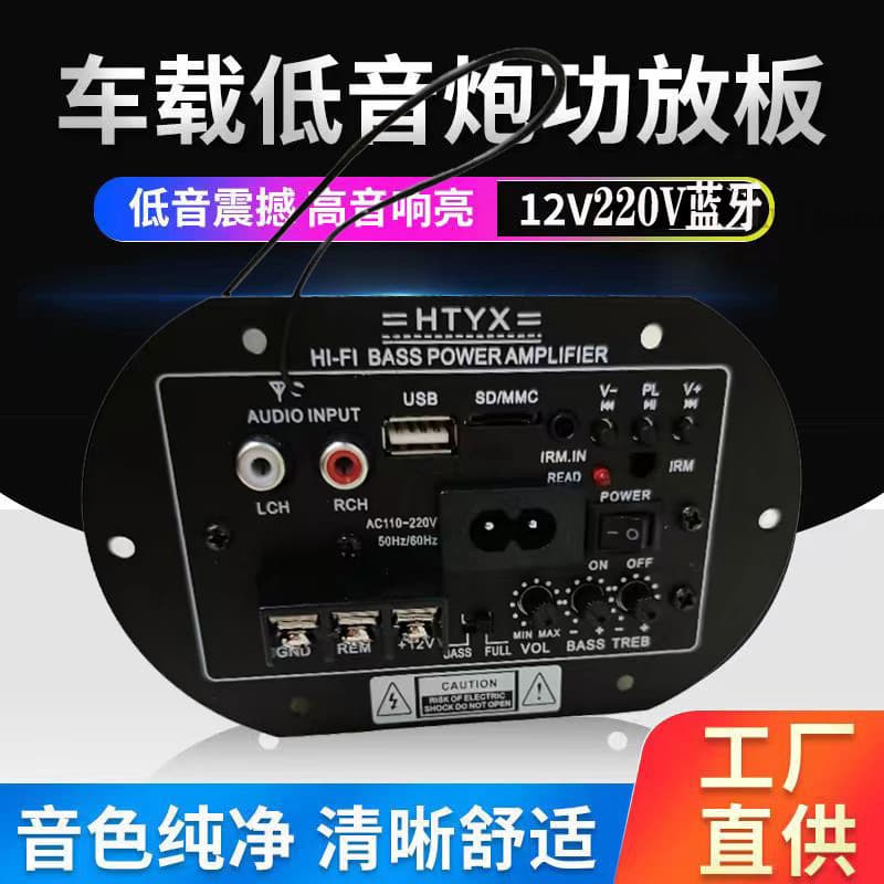 Car Subwoofer with Built-in Bluetooth High-Power Amplifier, Car Audio Modification Large Transistor Mainboard 12V 220V