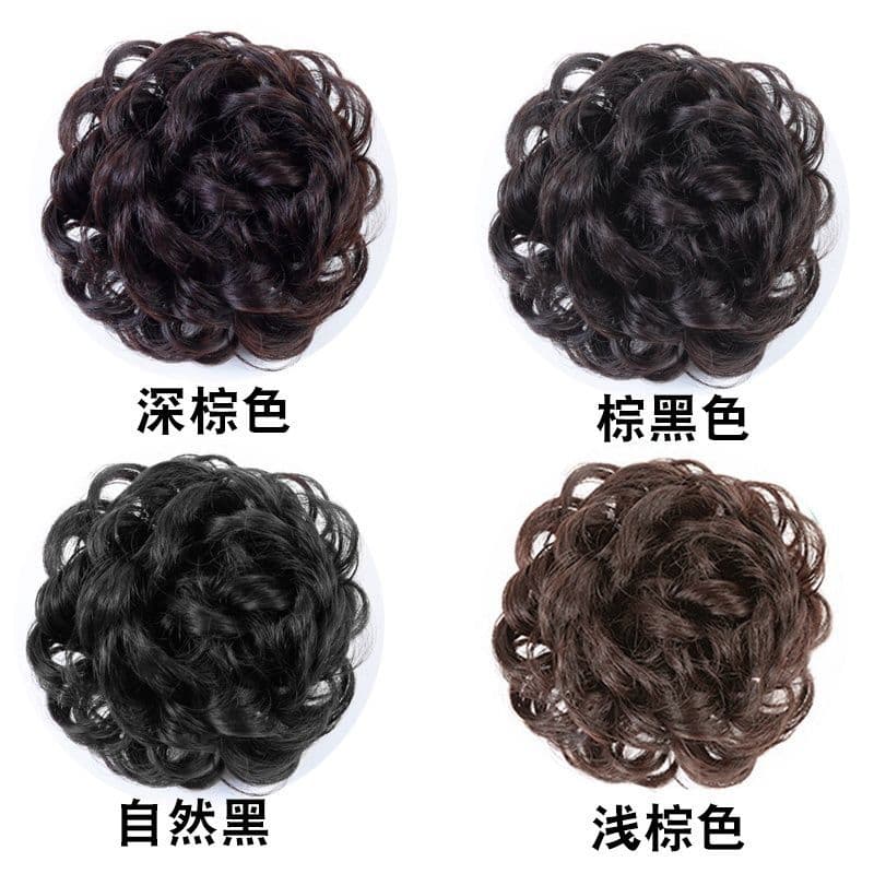 Wig Hair Clip Hair Ring Hair Bun Maker Hair Ornament Fluffy Wig Real Hair Flower Bun