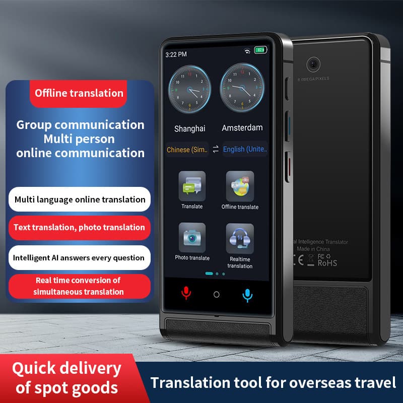 Travel Business Smart Translator Pen with Polish, Arabic, Russian Offline Translation and Multilingual Support