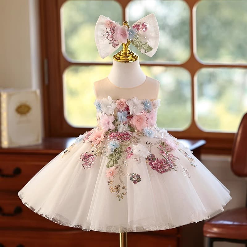 Girl's Forest-style Formal Dress for Host, Piano Performance, Birthday Flower Girl, Light Luxury Niche High-end Princess Gown