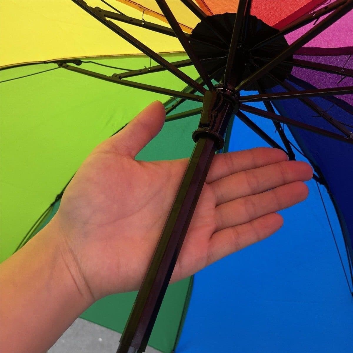 Creative 10-Rib Reinforced Extra-Large Three-Fold Rainbow Umbrella Advertising Logo Wholesale Unisex Rain Umbrella