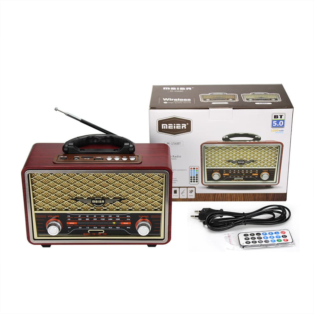 Wireless Bluetooth Radio, Full-Band Radio for Listening to Books, Retro Nostalgic Radio M-156Bt