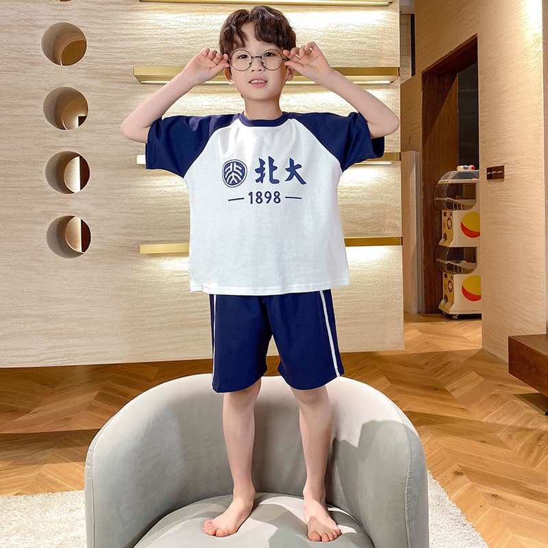 Cartoon Cute Boys' Pajamas Summer Baby Boy Loose Casual Wearable Outdoors Short Sleeve Shorts for Older Kids