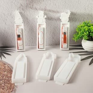 S0940+S0941+S0942 Christmas Candy Card Slot Decorative Cement Plaster Mold DIY Silicone Mold