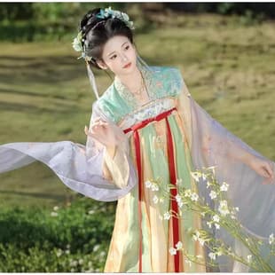 Tang-Style Hanfu Women's Adult Ancient Costume Qixiong Ruqun Bestie Outfit Han Element Stunning Hanfu Flowing Daily Wear Spring