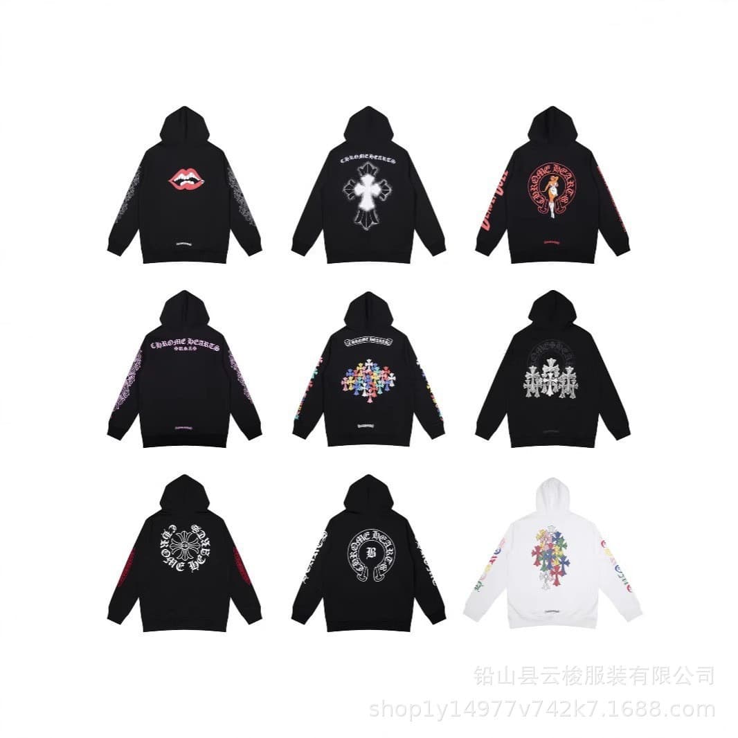 25SS Correct Version Chrome Hearts Cross Hoodie Versatile Trendy Fashion Top