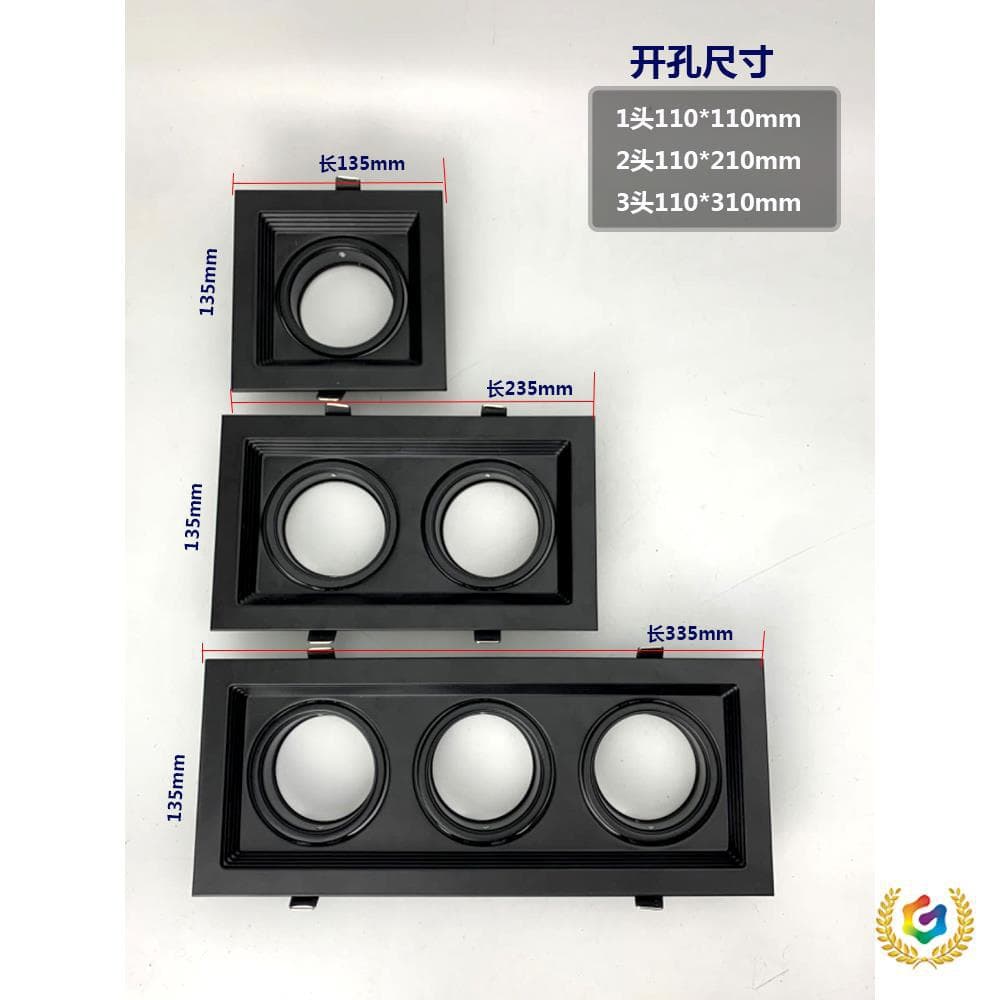 ✅ LED grille light double-head triple-head square downlight clothing store spotlight recessed commercial downlight COB spotlight