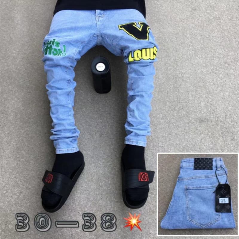 African Men's Stretch Skinny Jeans Cross Amazon Jeans