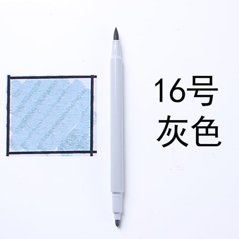 Soft-tip dual-head watercolor marker, single pen, single color blue, watercolor painting yellow, colored black, bulk wholesale, large capacity